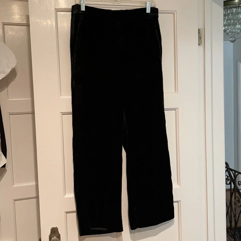 J.Crew Velvet Tall pull-on Peyton pant in black AT577